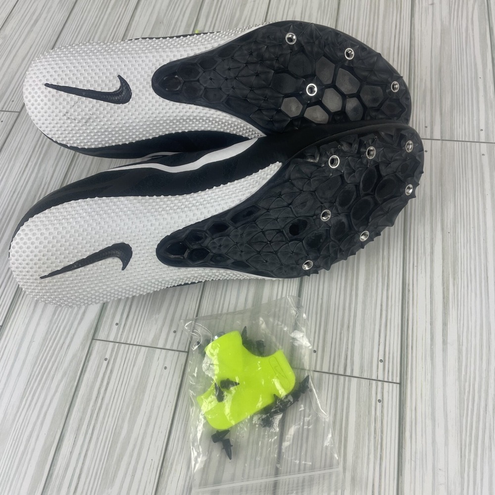 Nike Racing‎ Sprint Track Shoes Spikes Black White Neon 11 - Picture 7 of 11